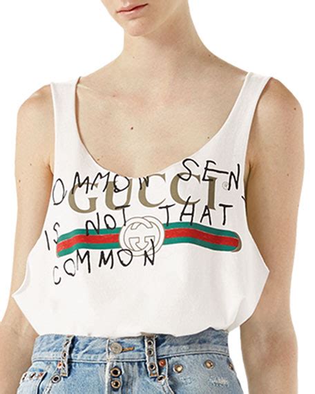 gucci tank top common sense|Gucci slogan tees history.